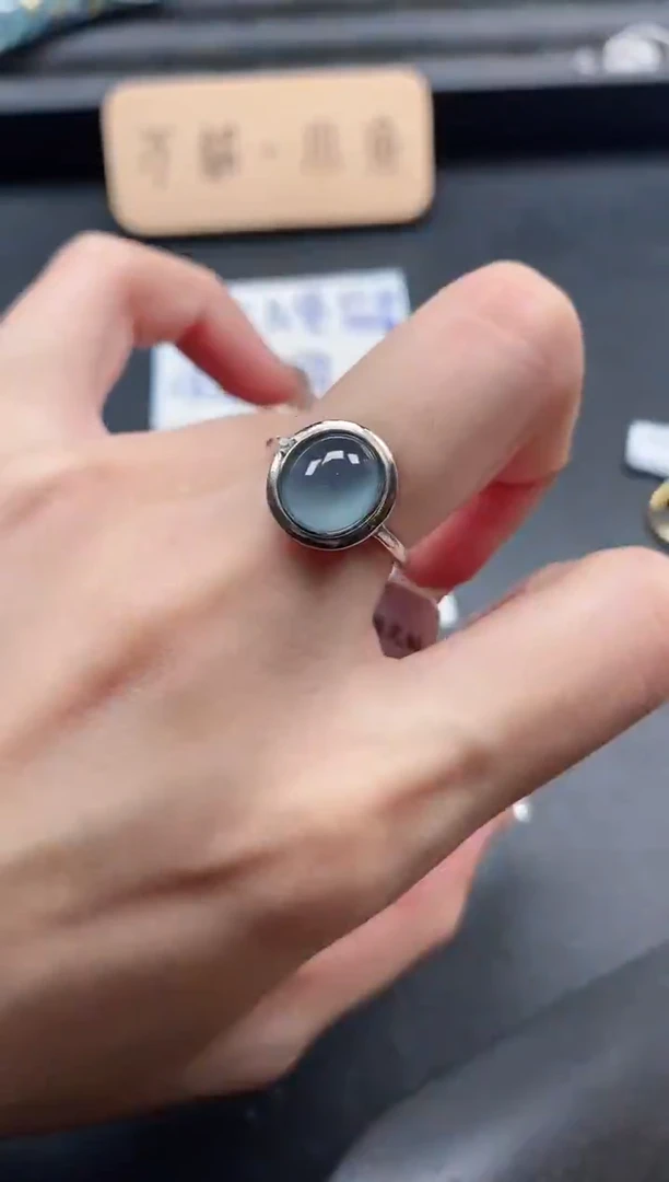 银S925镶嵌戒指翡翠51511