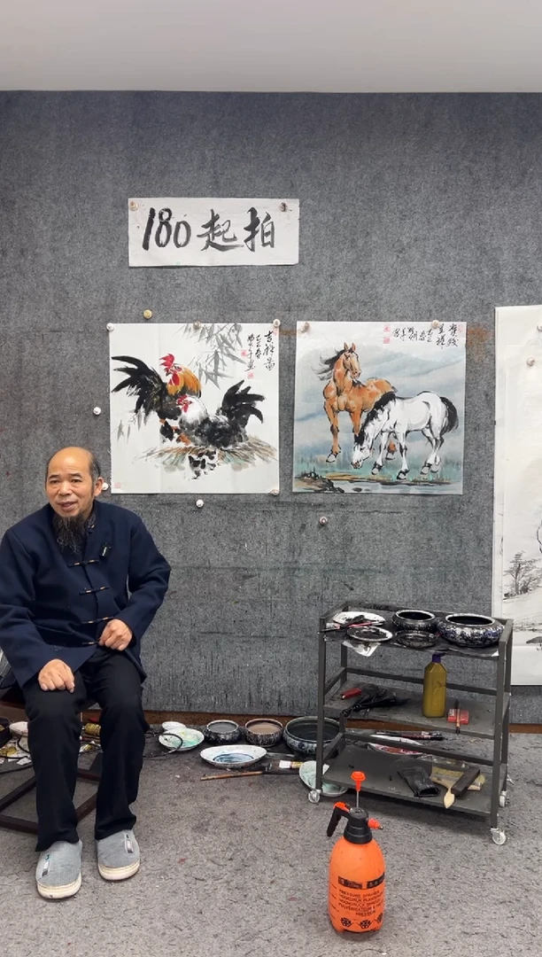 【闪购商品】国画双骏呈祥  带收藏证书