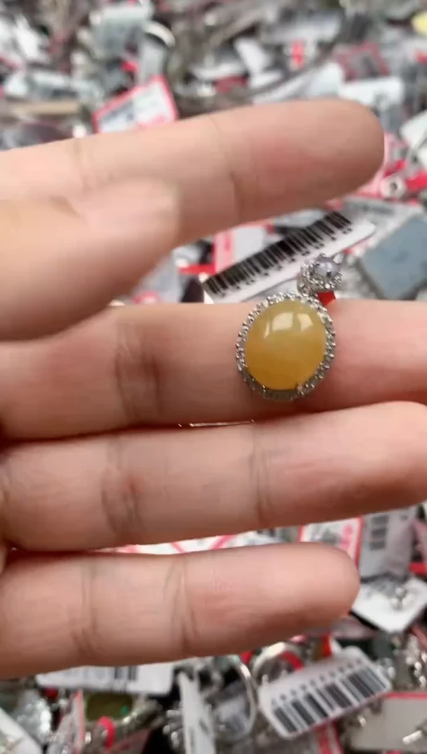 银S925镶嵌戒指翡翠天然A货缅甸翡翠