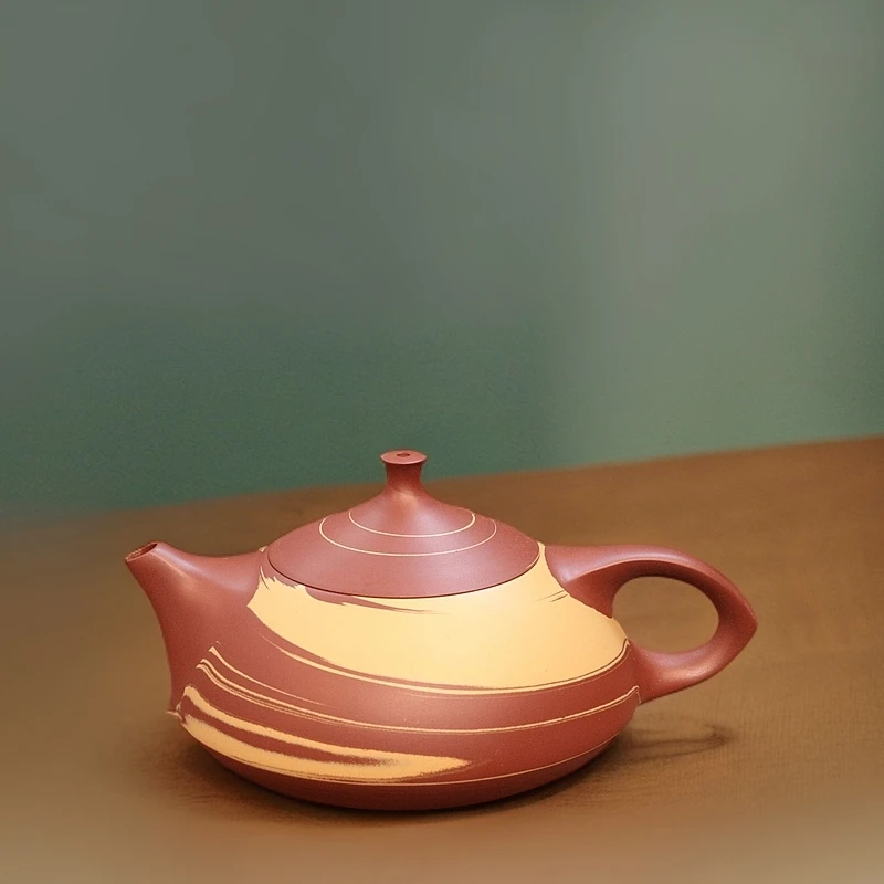 【绞泥·玉兔】朱泥潮州手拉壶 小容量紫砂一人独饮小茶具茶壶