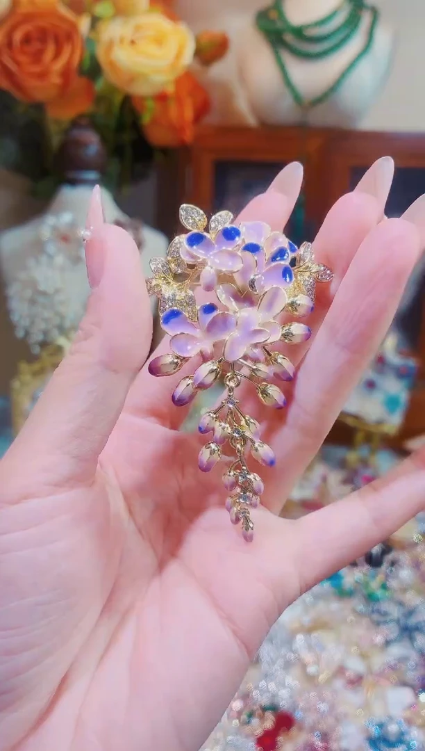 合成立方氧化锆铜合金紫藤花