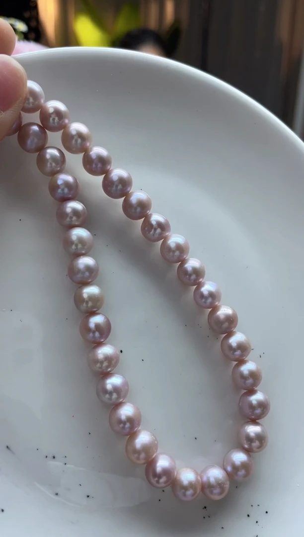 项链未镶嵌淡水珍珠 399   9mm粉色系全珠项链