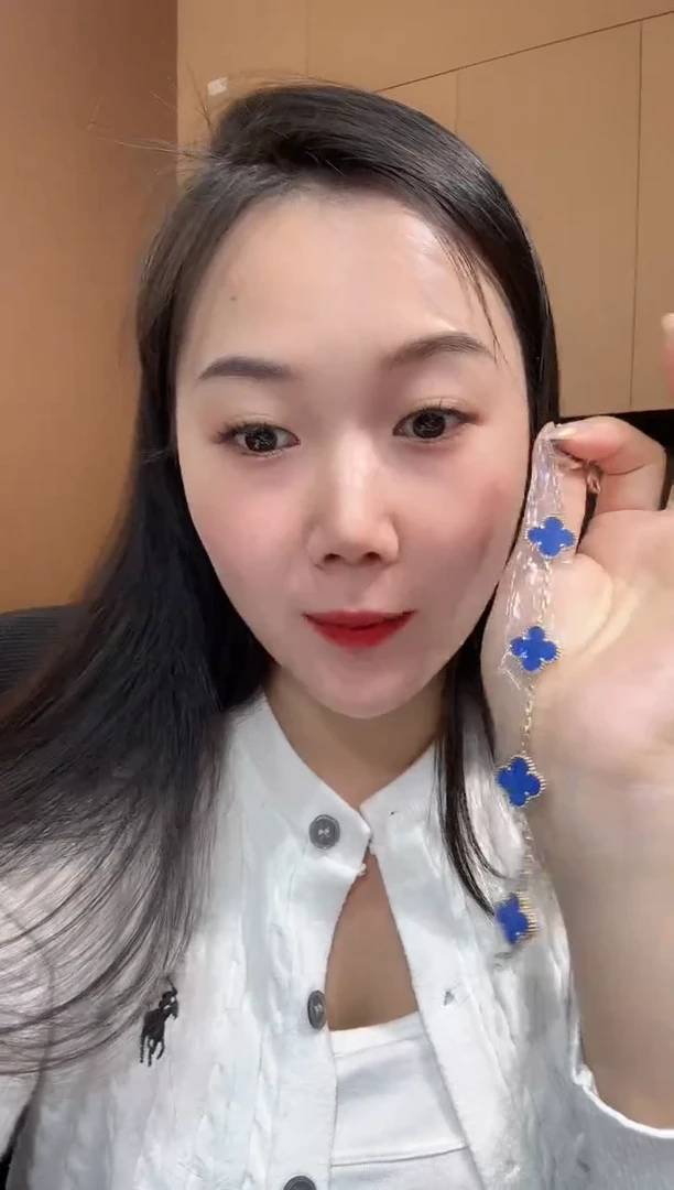 【闪购商品】玛瑙/玉髓手链18K金镶嵌蓝色k黄，五花手链GHJ