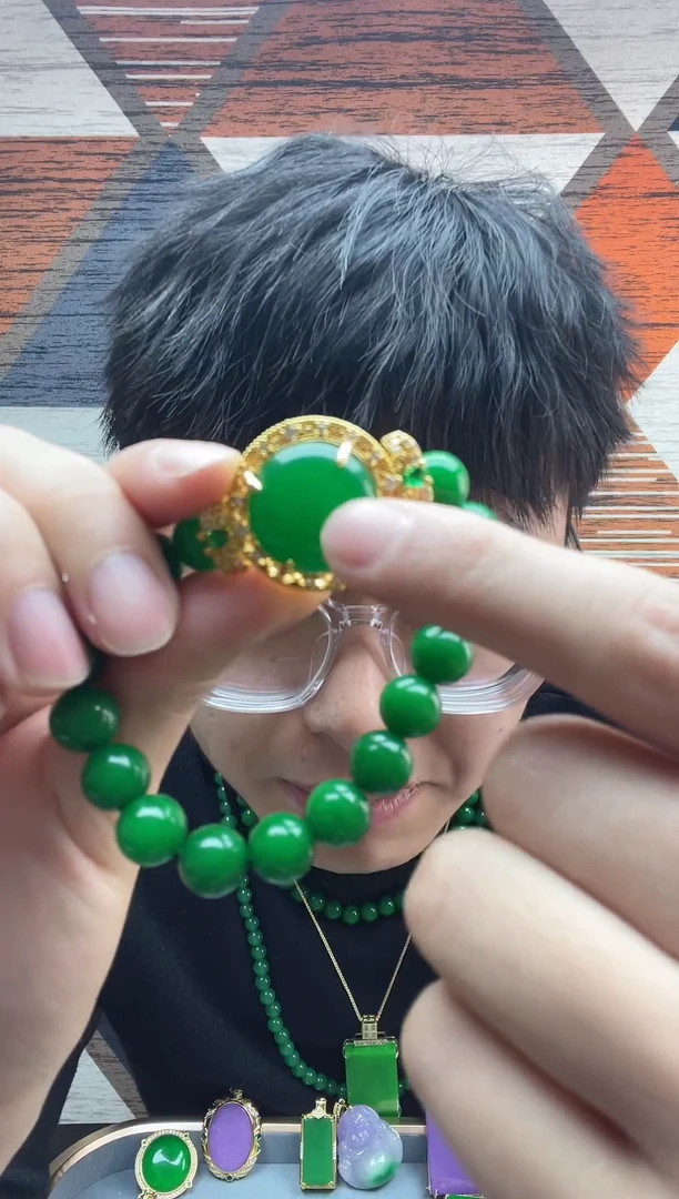 【闪购商品】翡翠手链14K金镶嵌015翡翠高定手链