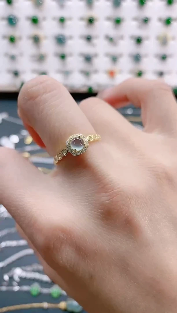 【闪购商品】翡翠戒指银S925镶嵌天然翡翠