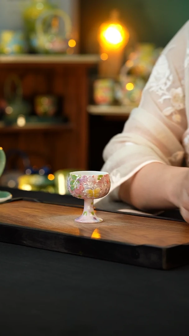 杯手绘心瓷陶瓷浮力