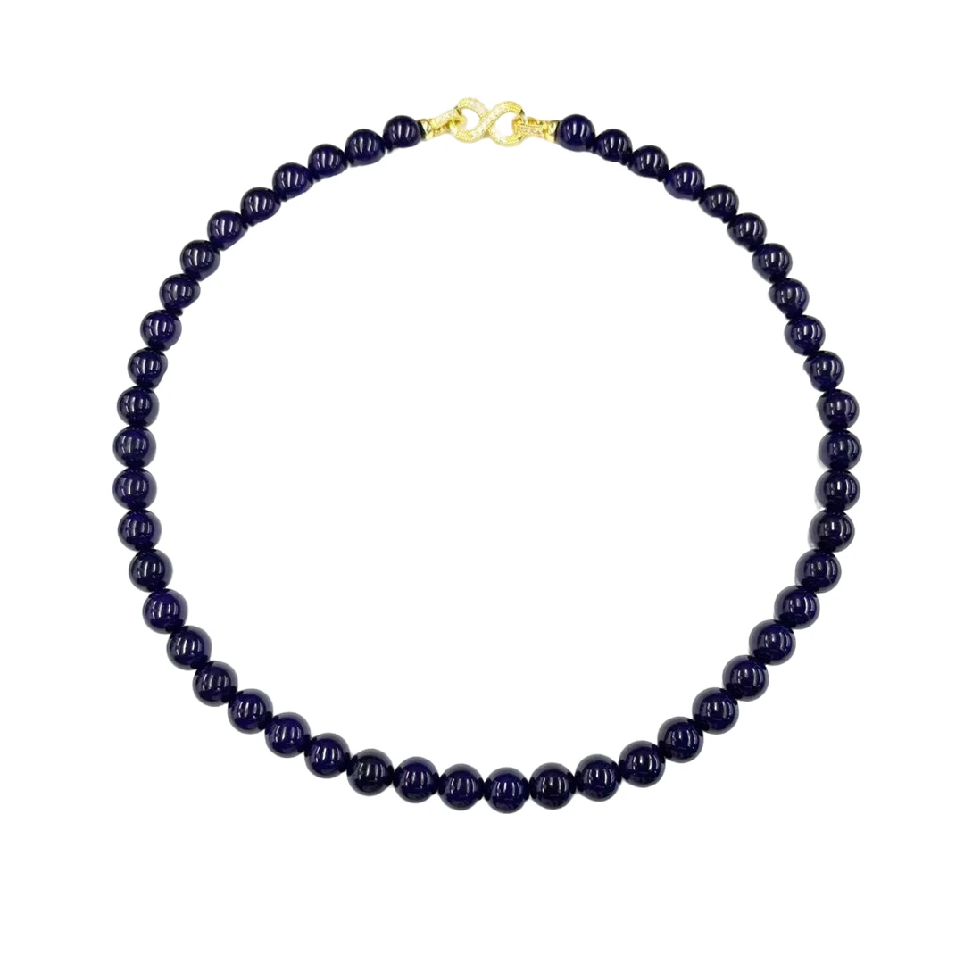 【符老板】x691-国风气质款紫俱来玛瑙圆珠项链-赠礼盒