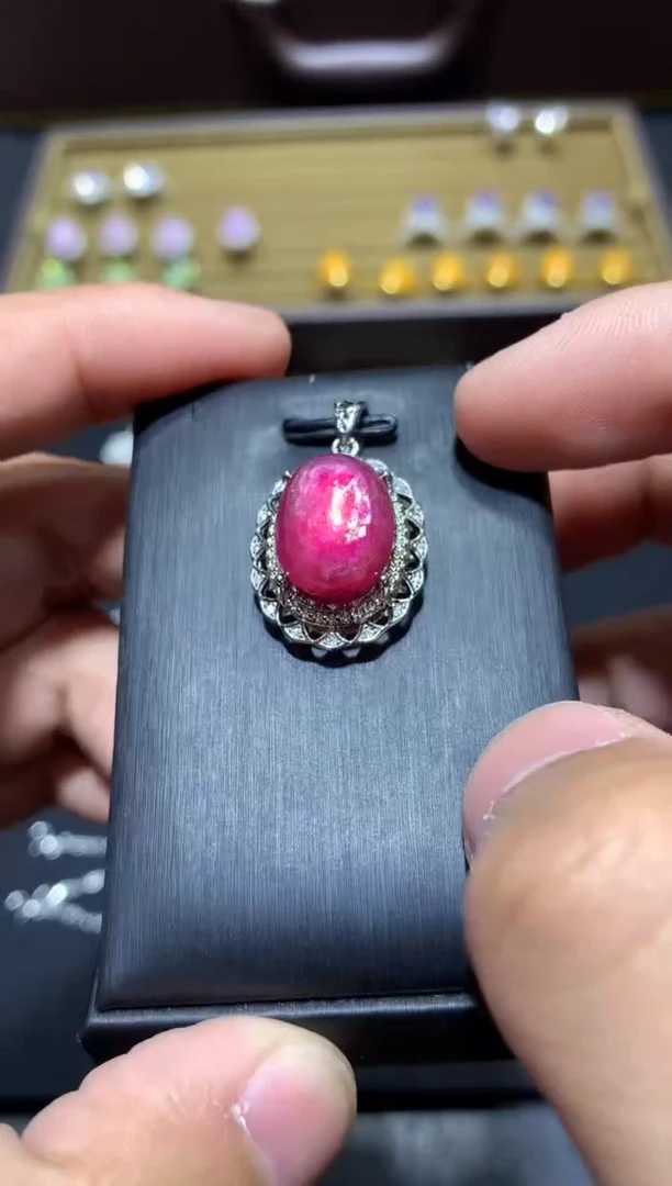 银S925镶嵌锂辉石吊坠W49（多样性发货发其一）