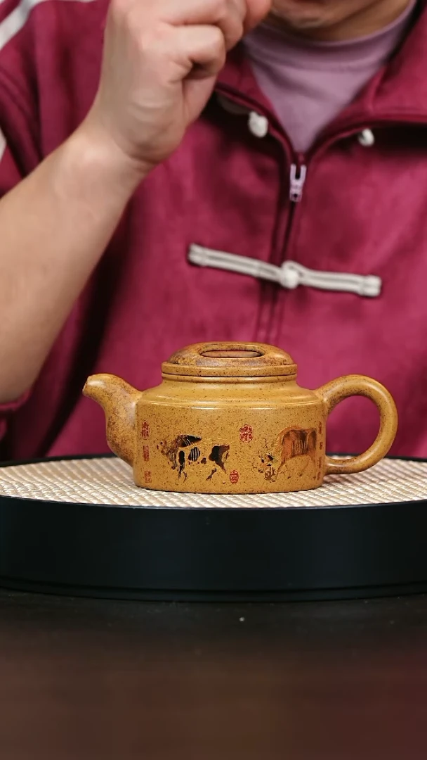 茶壶紫砂龙骨金砂柴烧牛盖德钟300cc