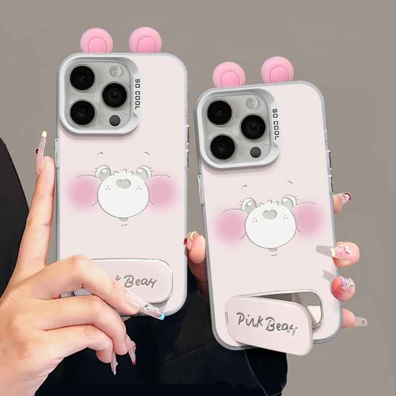 粉红熊大脸适用苹果17pro手机壳16promax彩银华为p60荣耀oppo小米