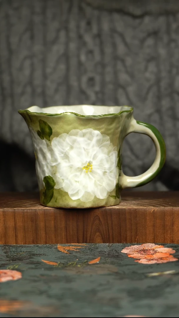 杯釉下彩手工手绘同款陶器