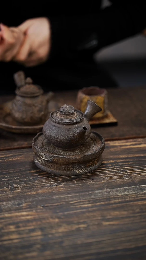 全手工制作  南蛮 侧把壶