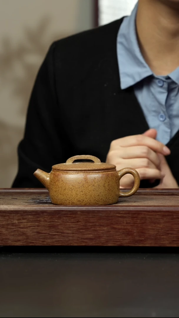 紫砂茶壶黄金段柴烧 汉瓦