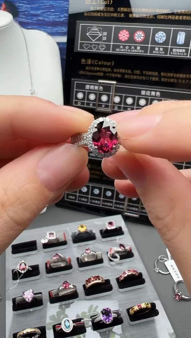 银S925镶嵌戒指石榴石77