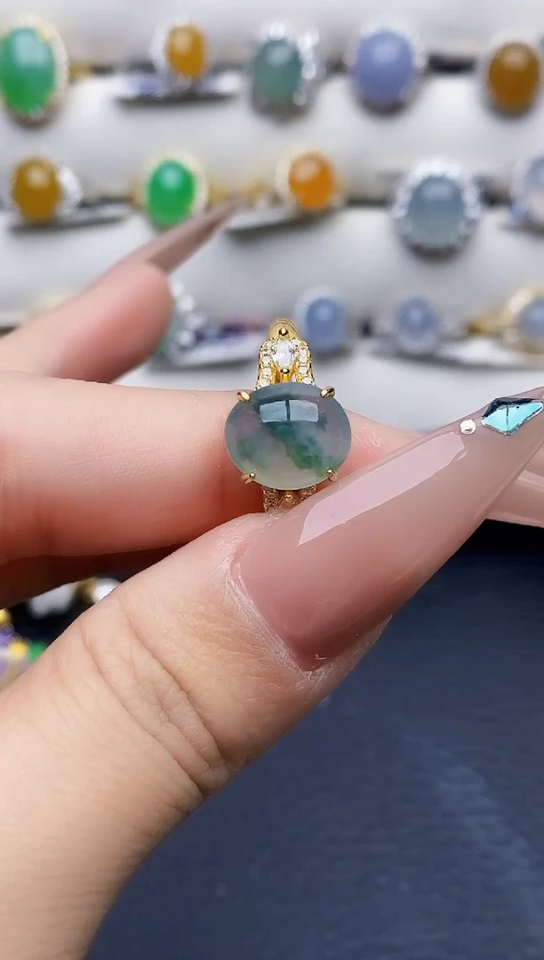 银S925镶嵌戒指翡翠2770