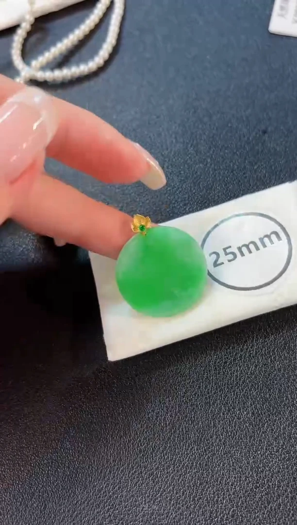 翡翠18K金镶嵌颈饰 缅料A货/支持复检/一件