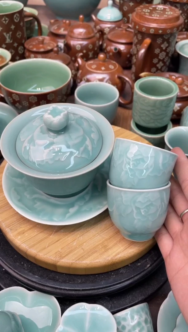 慧仙青瓷1盖碗2杯  源头厂家特价福利