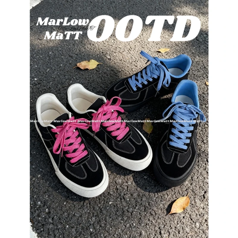 MarlowMatt情侣款德训鞋男款厚底增高运动休闲鞋复古百搭耐磨潮鞋