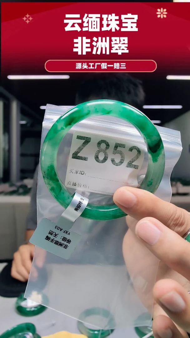 未镶嵌手镯石英质玉（非洲翠）62圈口Z852