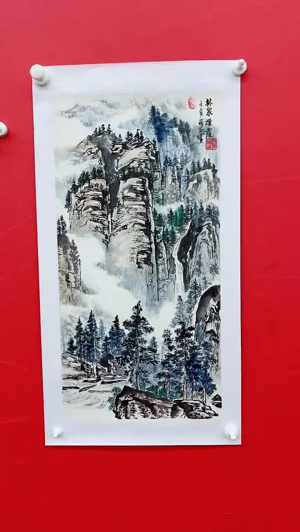 国画王瑞忠-山水-2平尺-手绘-纸本-国画