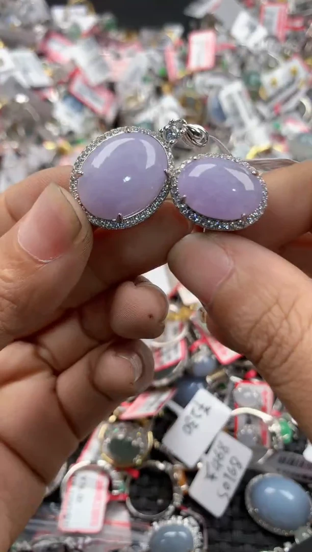 银S925镶嵌戒指翡翠14              8