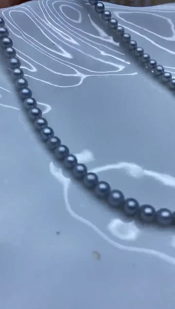 项链银S925镶嵌淡水珍珠项链