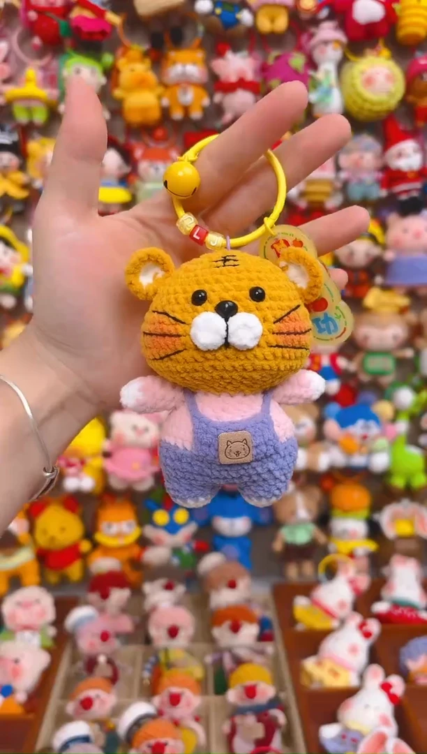 纯手工制作毛线钩织成品小老虎