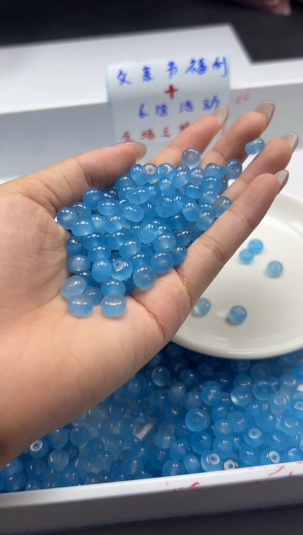 玛瑙/玉髓颈饰未镶嵌w2776海蓝宝算盘8*4mm*30颗