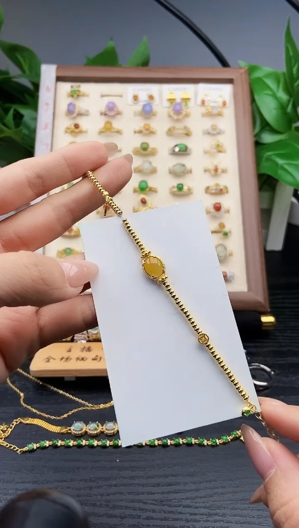 银S925镶嵌手链翡翠12
