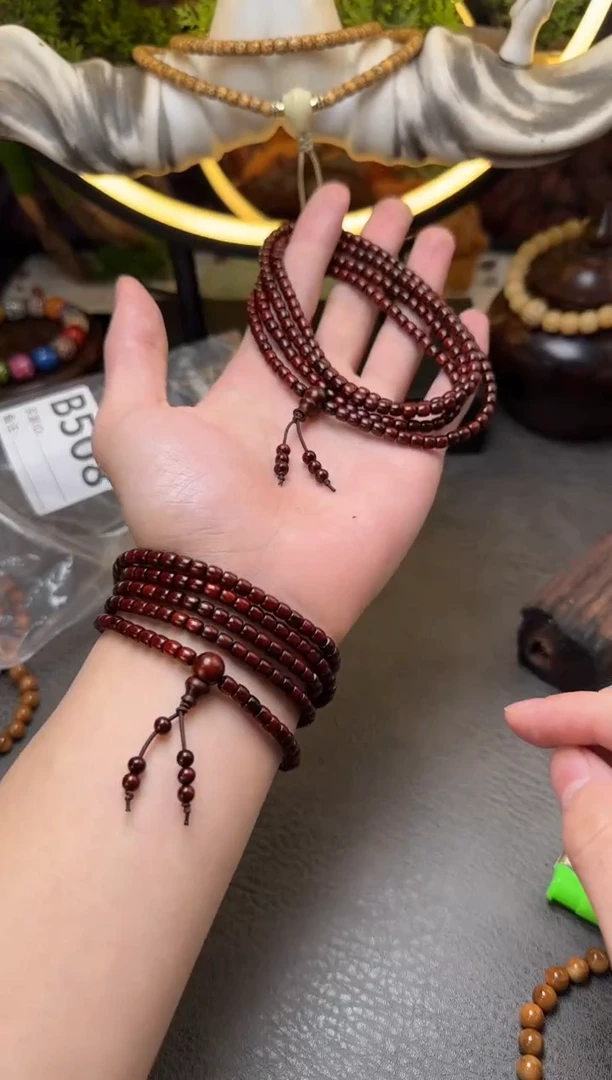 手串/手链小叶紫檀B509直切0.4*216颗多圈