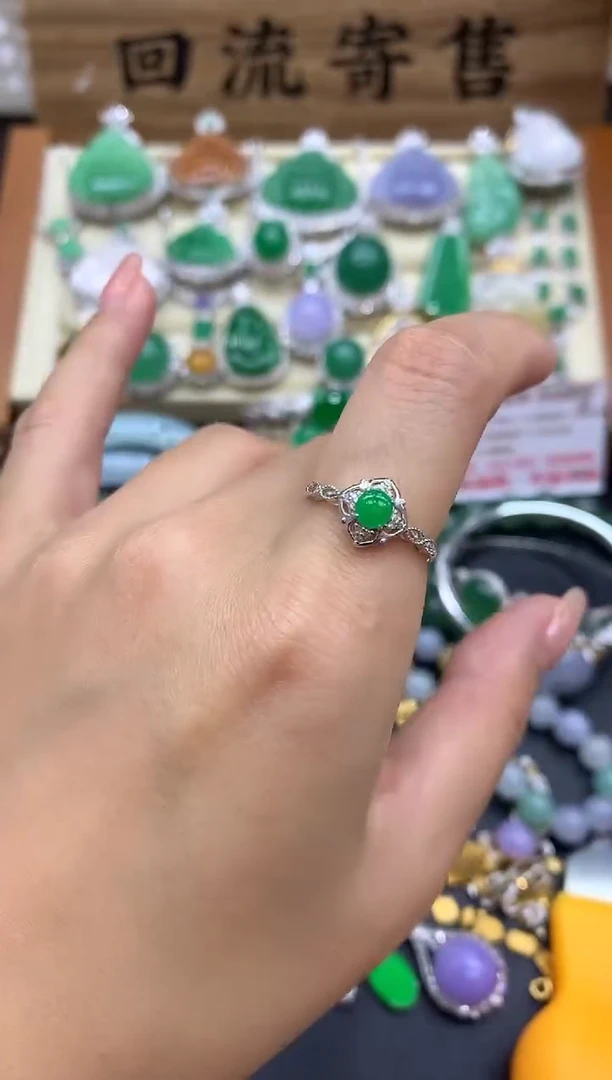 【闪购商品】翡翠戒指18K金镶嵌291-中国好珍宝