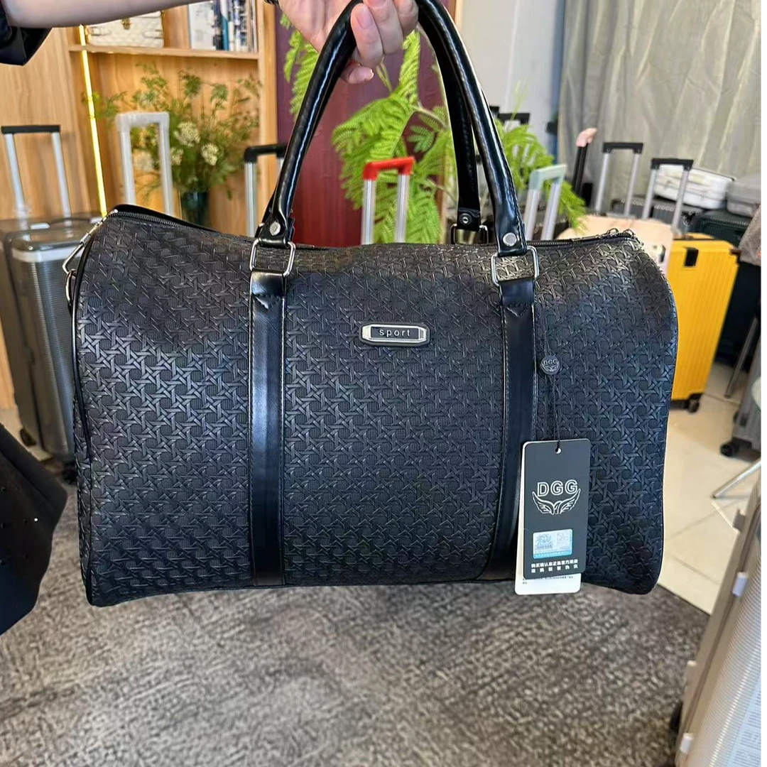 纯色欧美时尚印花可折叠旅行包单肩衣物包休闲便携