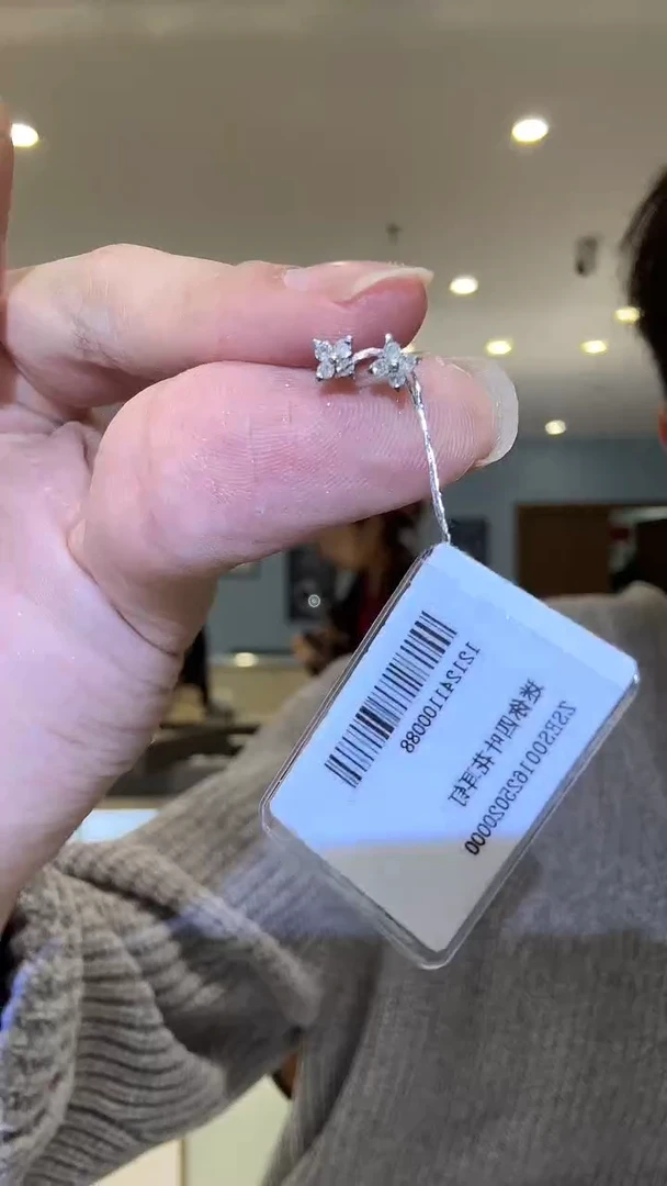 铂Pt900镶嵌耳钻石阿彬