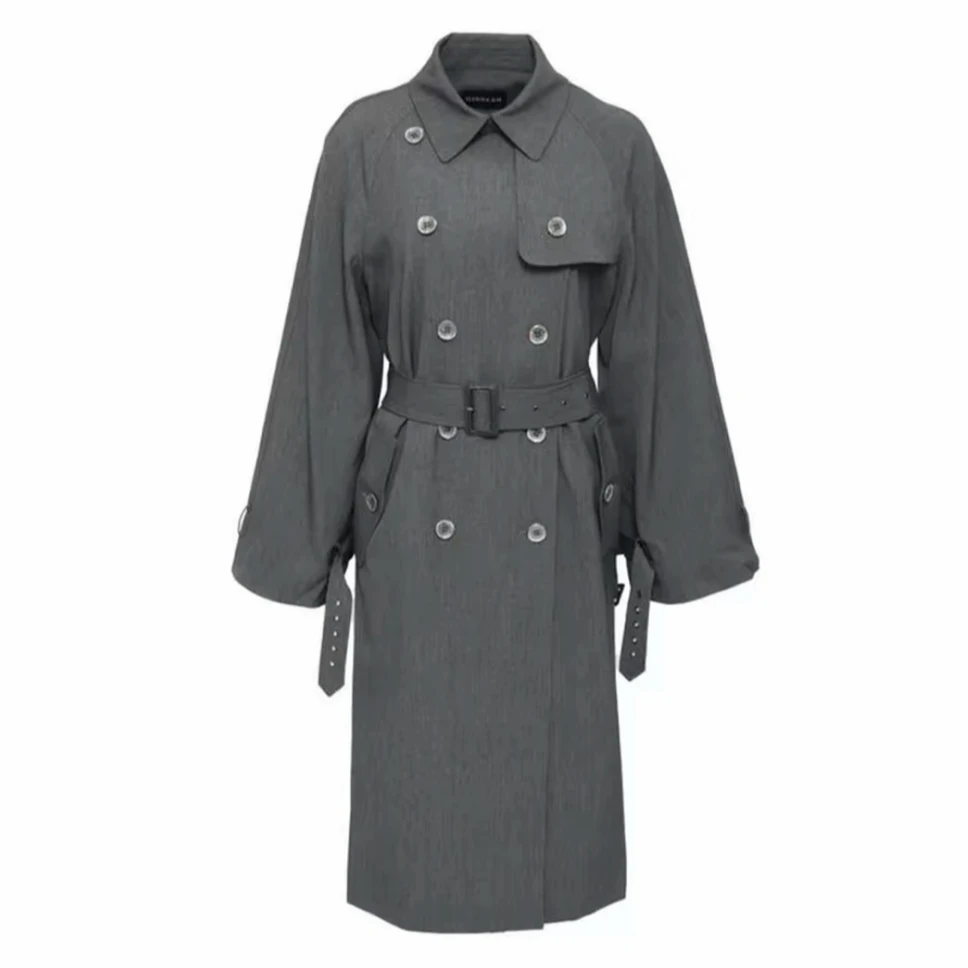 GIRDEAR/哥弟夏季爆款新款基础款通勤宽松韩版收腰风衣1400164