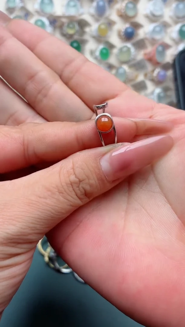 银S925镶嵌戒指翡翠.