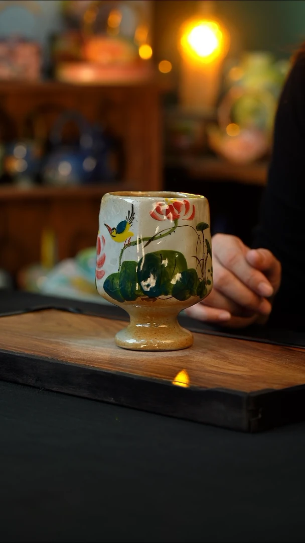 杯手绘心瓷陶瓷浮力