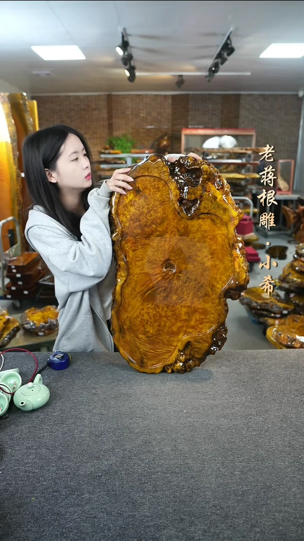 缅甸黄金樟实木茶盘68-41-5