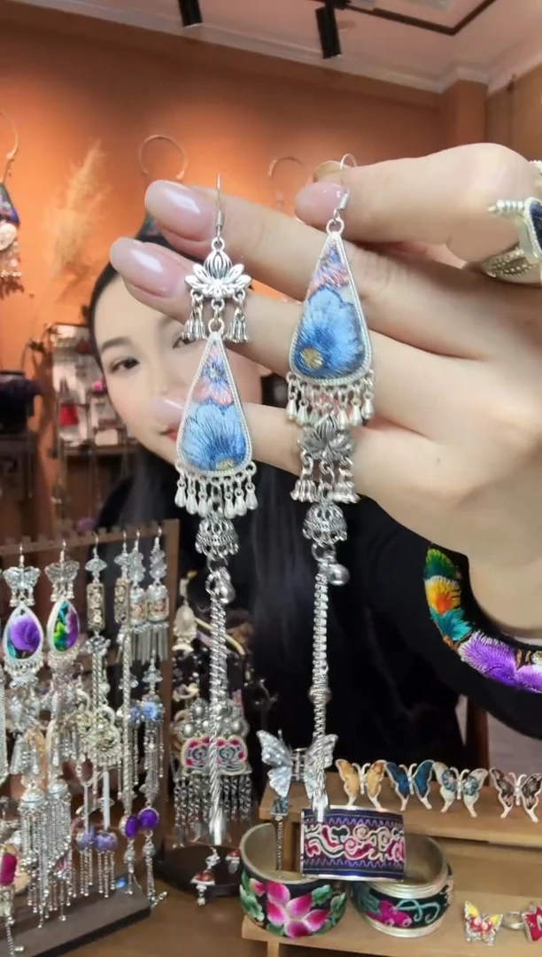 刺绣纯手工民族风耳环