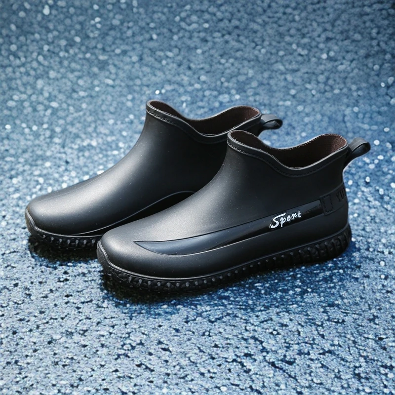 男款雨鞋防水防滑耐磨钓鱼厨房水鞋男款厨师鞋雨靴胶鞋短筒防水鞋