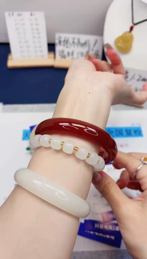 【闪购商品】石英质玉手镯合金214-玛瑙-圈口65