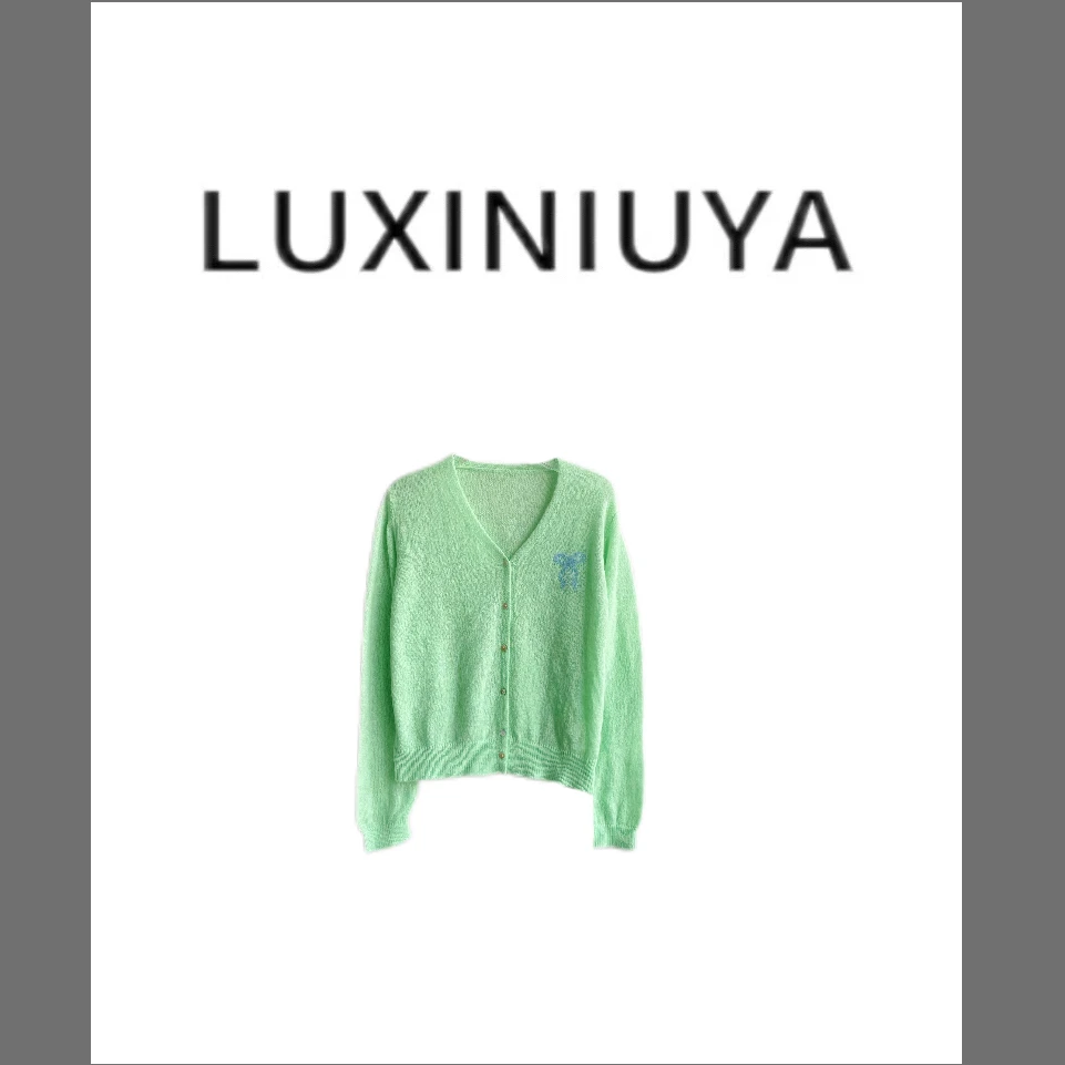 【LUXINIUYA】2025春夏新款V领单排扣百搭时尚开衫外套#CX2995