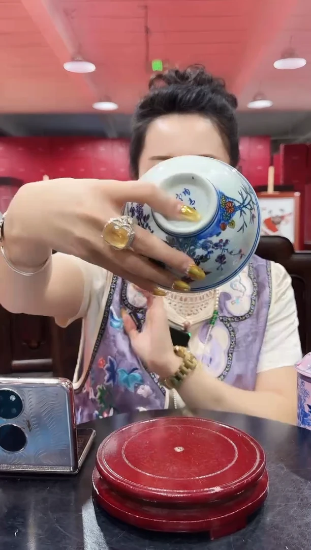 陶瓷稀土喜上眉梢碗