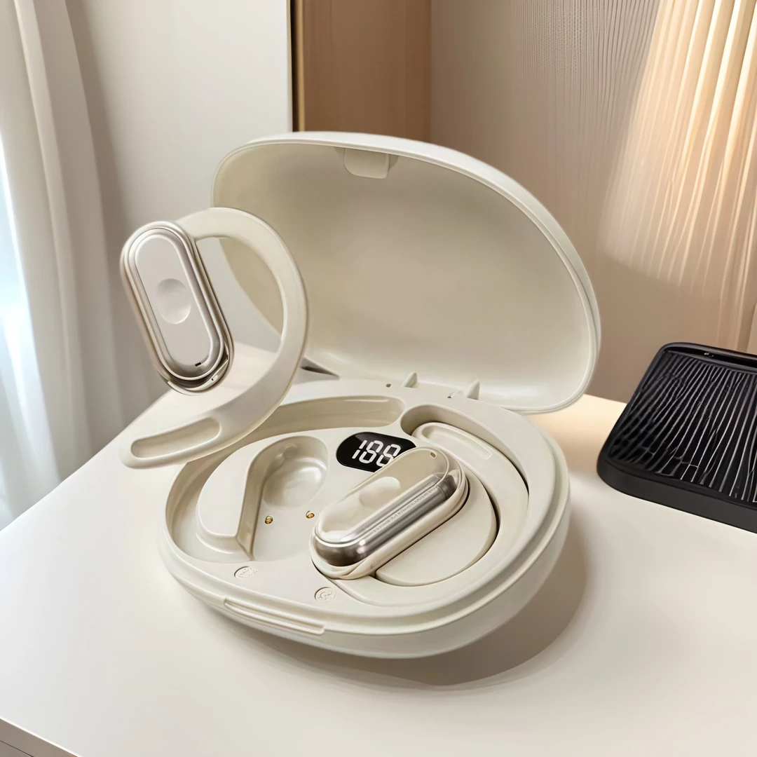 耳挂式充电跑步蓝牙耳机无线耳机数显电量轻便降噪高颜值商务创意