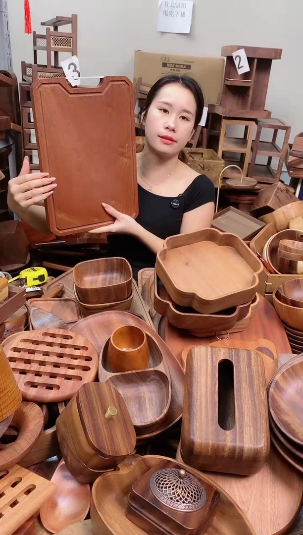 木 乌檀木带把手菜板40*27*2.5cm