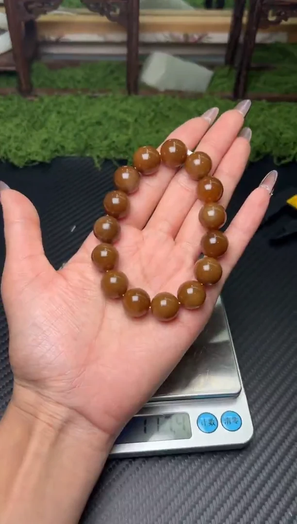 未镶嵌手串和田玉若羌微色差卡14