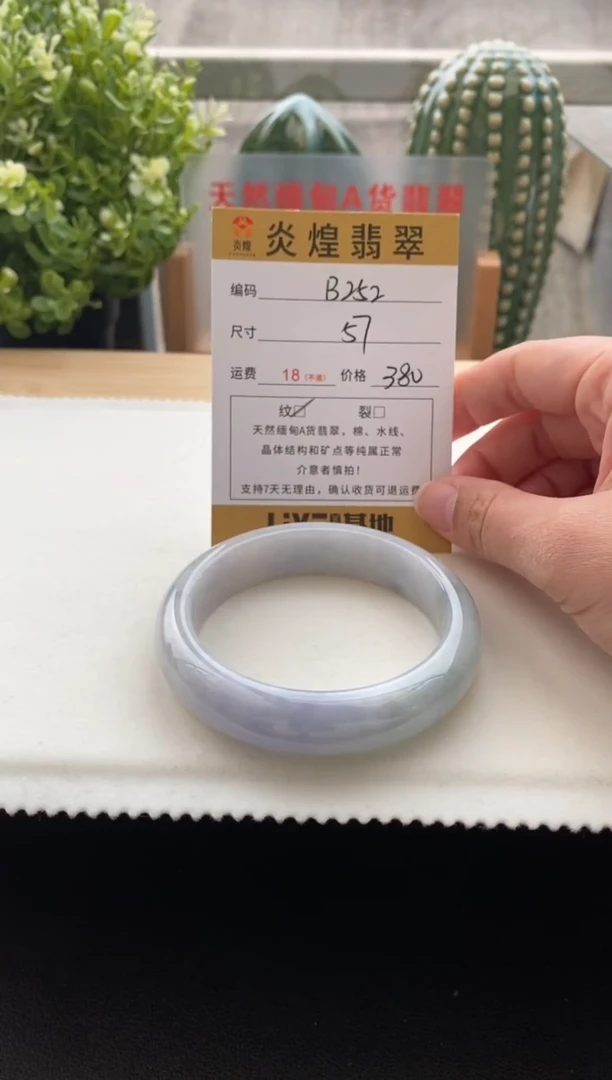 未镶嵌手镯翡翠57.3圈口 编码 B252