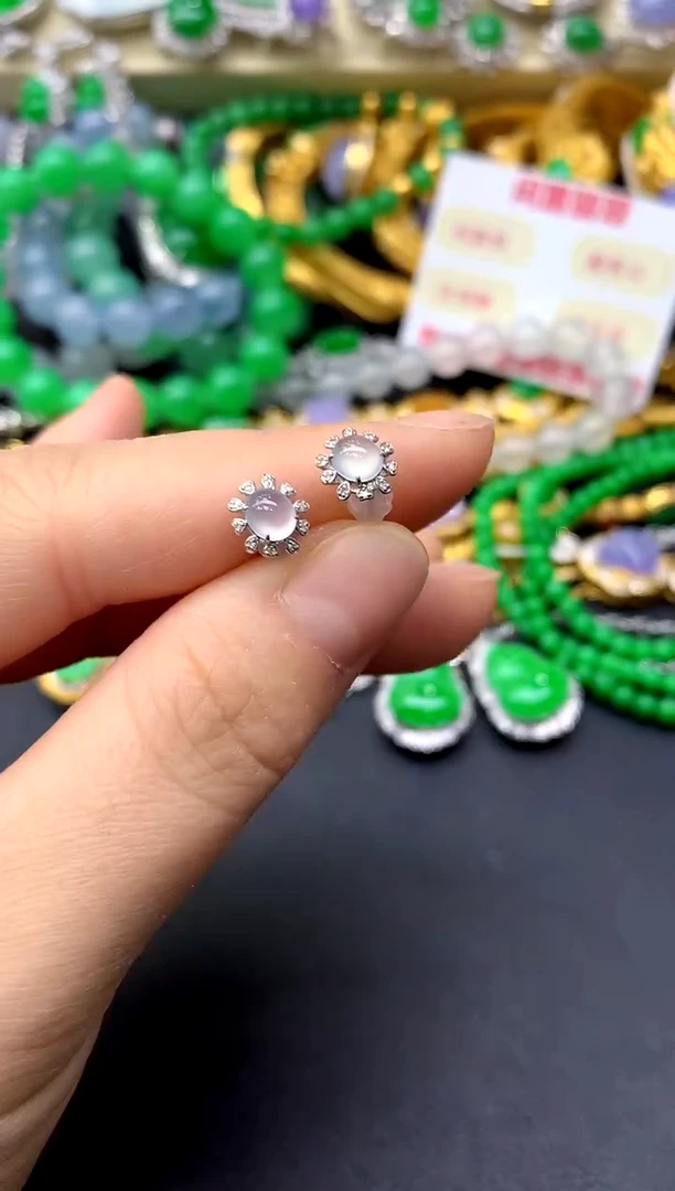 18K金镶嵌翡翠耳饰280-中国好珍宝