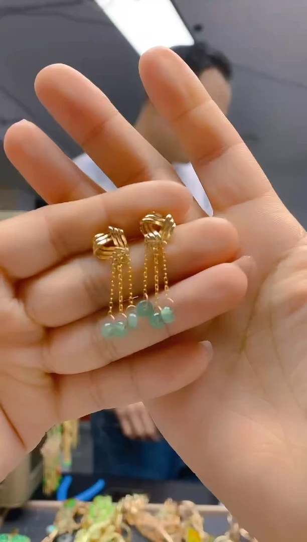 【闪购商品】翡翠耳饰合金0310翡翠耳钉