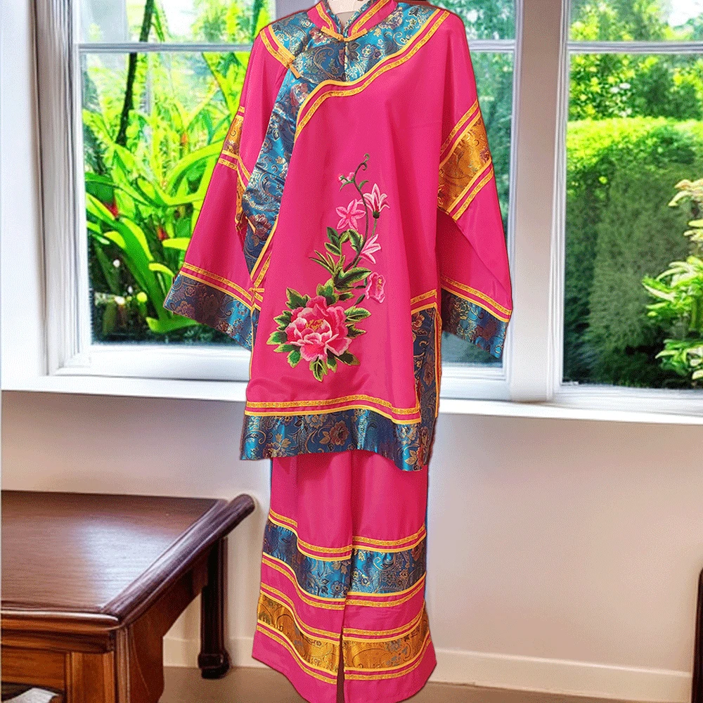 中老年中式演出服戏服舞蹈服舞台年会民族风二人转花旦秧歌服套装