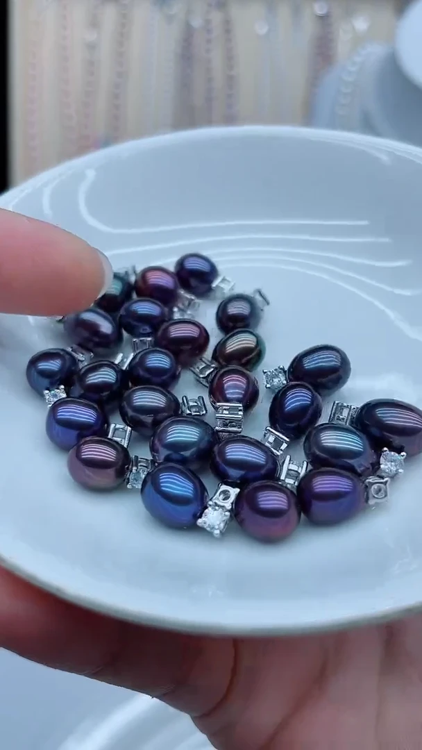 淡水珍珠银S925镶嵌吊坠(不含链)吊坠多样性发其一